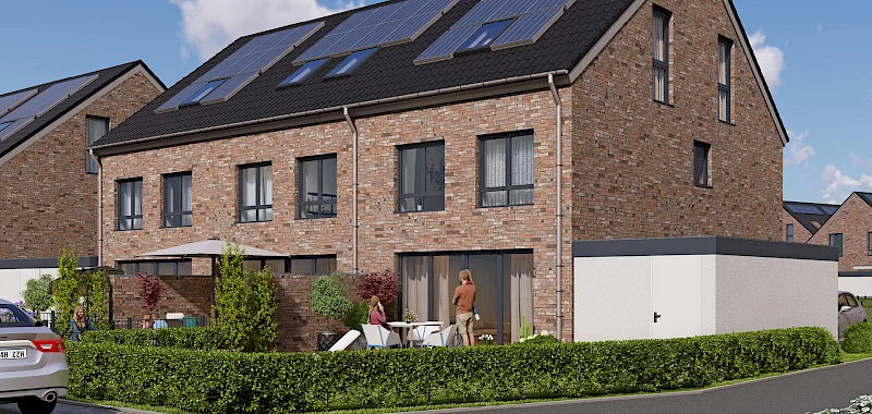 Reihenhaus Waldbeerenberg, Ansicht Gartenseite