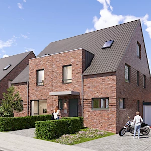 Doppelhaus Waldbeerenberg, Ansicht Eingangsseite